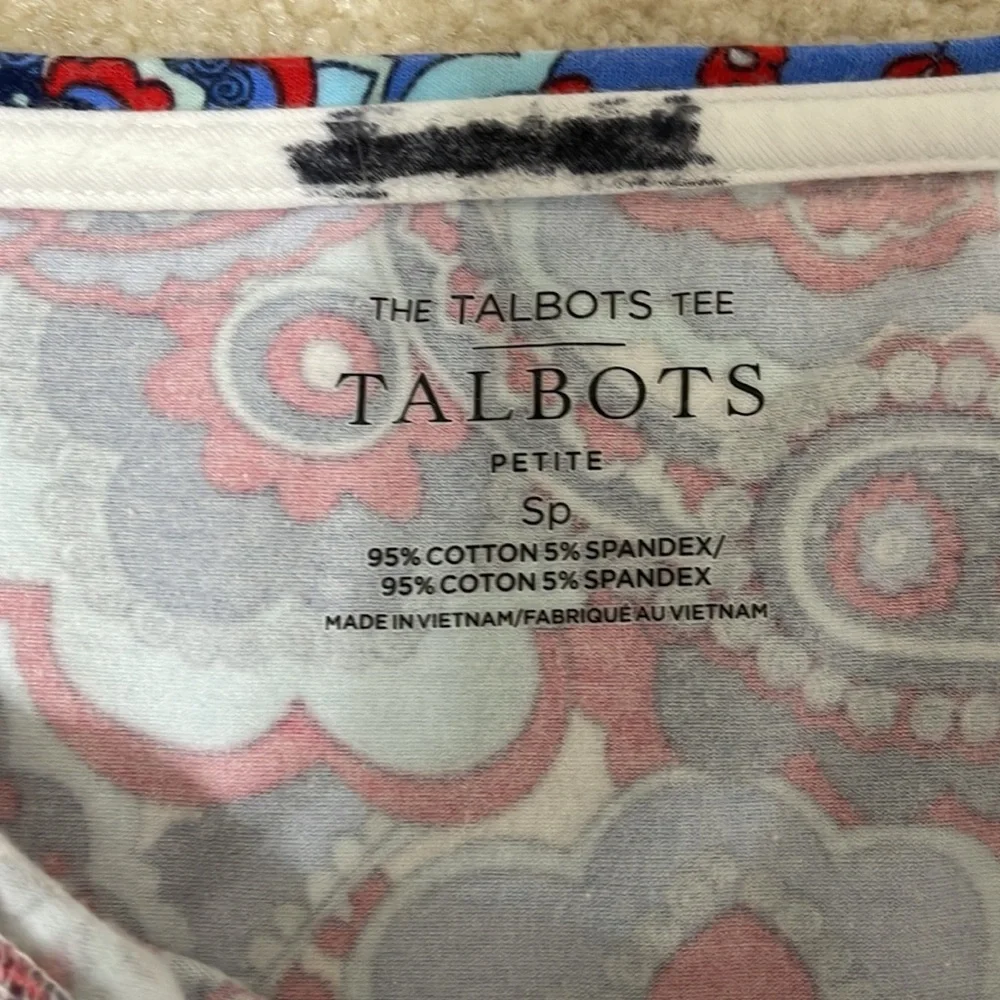 Talbots PS 3/4 sleeve t-shirt with boat neck - Picture 3 of 4